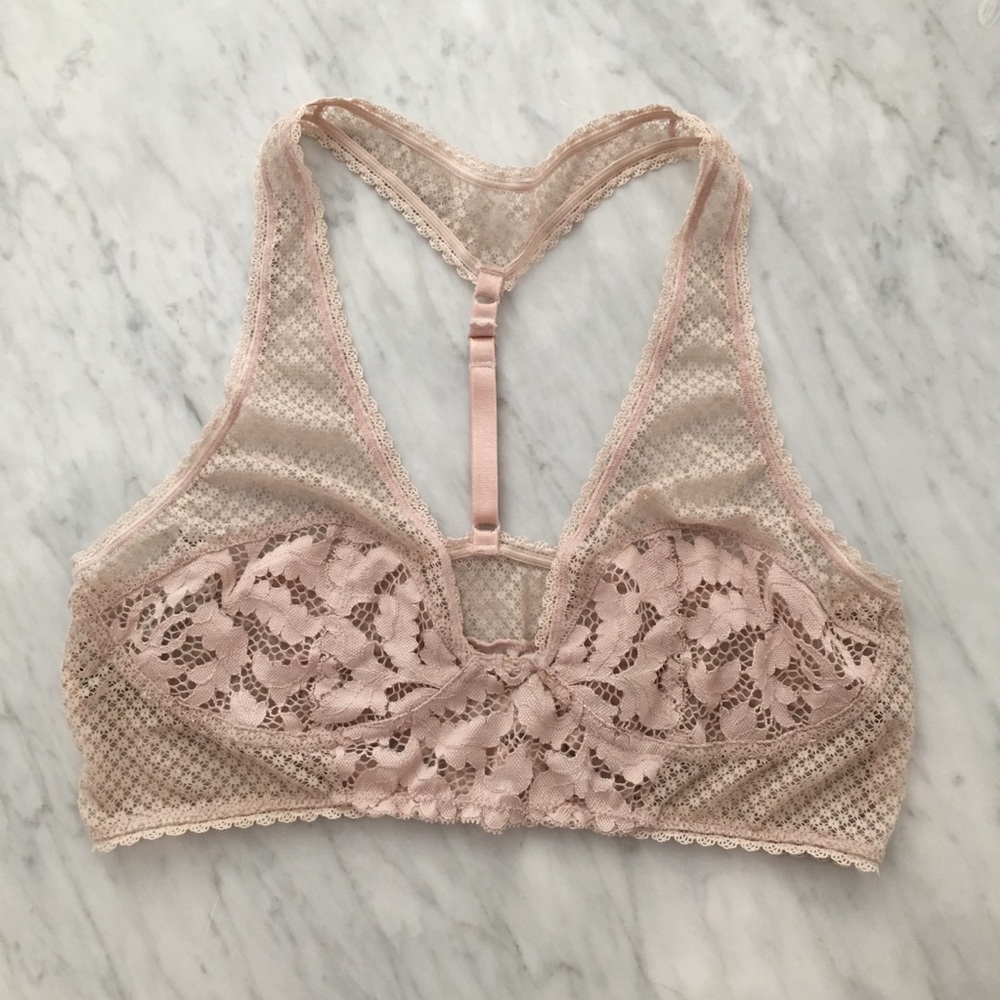 NEW Free People lace halter bralette M